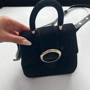 Mini velvet crossbody bag
